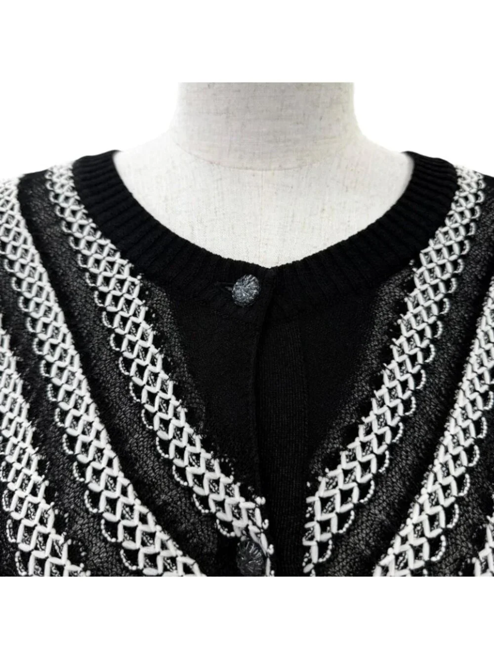 Chanel Front Cardigan Black